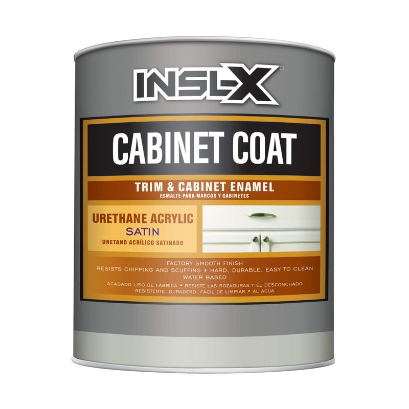 INSL-X Cabinet Coat - Urethane Acrylic Satin Sheen Enamel Cabinet Paint, White, 1 Quart - Image 1
